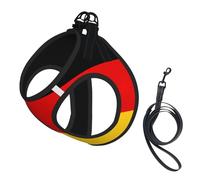 German Flag Print Small Dog Harness And Leash Set, Adjustable Soft Vest With 360° Reflective Straps For Cats Puppy