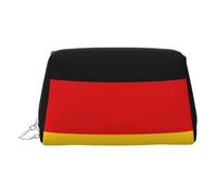 German Flag Print Small Portable Makeup Bag for Women, with 3 Inner Pockets for Travel Daily Use