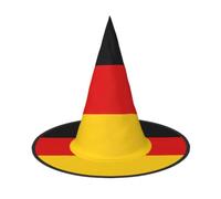 German flag Print Witch Wizard Hat, Adult Pointed Halloween Parties Hat | Witch Hats for for Women Men, Durable Oxford Witches Hat, Cool Decoration Party Wizard Supplies
