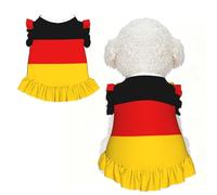 German flag Ruffle Dog Dress Frilly Sleeveless Breathable Summer Party for Small Dogs Cats XS