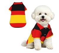 German flag S Pet Hawaiian Shirt for Small Dogs-Cute Summer Beach Outfit for Puppy, Soft Breathable Cat Clothes with Buttons