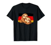 German Flag Sloth Pajama Sleepover Sleeping Germany T-Shirt