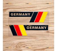 German Flag Stripes Tricolor Car Sticker Decal Vinyl Sport Racing Germany Lettering - Pair Mirrored Reversed Black + Tricolor 15.2cm - Fit for VW BMW Benz Audi