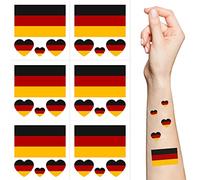 German Flag Temporary Tattoos, 10 Sheets National Flag Face Tattoo Stickers for International Competition of the World Cup and European Cup