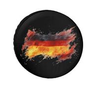 German Flag Watercolor Universal Spare Tire Cover Waterproof Wheel Protection Cover for Trailer Truck RV