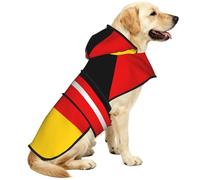 German Flag Waterproof Dog Raincoat And Rain Jacket For Small Medium Large Dogs With Reflective Stripes And Adjustable Belly Strap