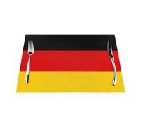 German Flag Woven Placemat 12x18 Inch - 6 PCS Fashion Pattern Design for Home and Kitchen Decor