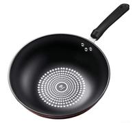 German FOR CRYSTAL Diamond Wok Nonstick Frying Pan, 30cm Refined Iron Cookware with Wooden Spatula, Multi-Layer Induction Compatible for Gas Stove, Black(A-28CM)