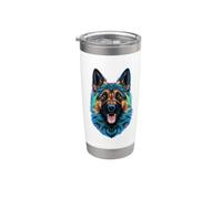 German German Shepherd as a Cartoon Design Stainless Steel Insulated Tumbler