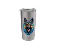 German German Shepherd as a Cartoon Design Stainless Steel Insulated Tumbler
