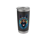 German German Shepherd as a Cartoon Design Stainless Steel Insulated Tumbler