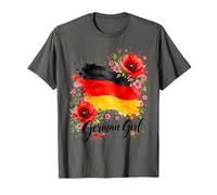 German Girl Floral Germany Flag T-Shirt