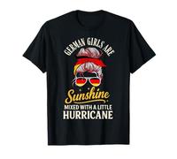German Girl Sunshine Mixed with Hurricane Messy Bun T-Shirt