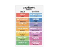 German, Greetings, How to Say Hello And Goodbye Canvas Poster Bedroom Decor Landscape Office Room Decor Gift 16x24inch(40x60cm)