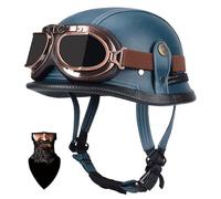 German half helmet, retro jet helmet, vintage motorcycle helmet, half shell helmet with ECE, men's and women's moped helmet with visor F,L57-60CM