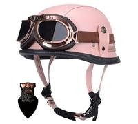 German half helmet, retro jet helmet, vintage motorcycle helmet, half shell helmet with ECE, men's and women's moped helmet with visor A,M55-56CM