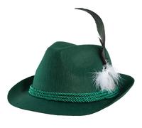 German Hat with Feather Costume Accessories Green Unisex Bavarian Beerfest Party