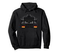 German Heritage Brandenburg Gate Berlin Pride Patriotic Pullover Hoodie, Adult Unisex, Black, L