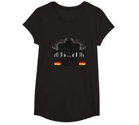 German Heritage Brandenburg Gate Berlin Pride Patriotic T-Shirt, Girls, Black, Large