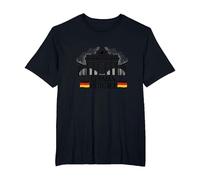 German Heritage Brandenburg Gate Berlin Pride Patriotic T-Shirt, Men's Big and Tall, Black, 2X Tall
