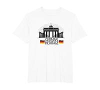 German Heritage Brandenburg Gate Berlin Pride Patriotic T-Shirt, Men's Big and Tall, White, 6X Tall