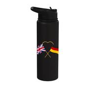 German Heritage UK Germany British Flag German Flag Stainless Steel Insulated Water Bottle