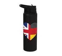 German Heritage UK Germany British Flag German Flag Stainless Steel Insulated Water Bottle
