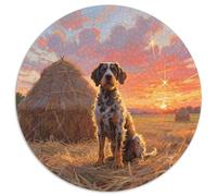German Hunt Terrier 1000 Piece Jigsaw Puzzles Pet Dog Round Jigsaw Stress Reliever Educational Games Beautiful Decoration Puzzle for Travel Gifts,Present 1000pcs (67.5x67.5cm)
