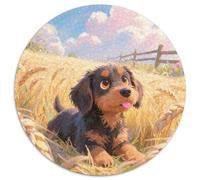 German Hunt Terrier 1000 Piece Jigsaw Puzzles Pet Dog Round Puzzles Classic Educational Games Unique Challenge Game for Adults And Kids 1000pcs (67.5x67.5cm)
