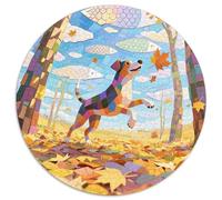 German Hunt Terrier 1000 Piece Jigsaw Puzzles Pet Dog Round Puzzles Stress Reliever Educational Games Beautiful Decoration Puzzle for Travel Gifts,Present 1000pcs (67.5x67.5cm)