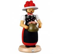 German incense smoker Black-Forest lass, height 25 cm / 10 inch, original Erz...