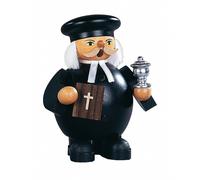 German incense smoker Evangelic priest, height 14 cm / 6 inch, original Erzge...