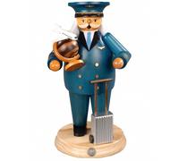 German incense smoker flight captain, height 25 cm / 10 inch, original Erzgeb...
