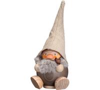 German incense smoker forest dwarf stonegray, height 19 cm / 8 in.. SV 19034 NEW