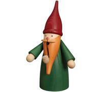 German incense smoker gnome green, height 16 cm / 6 inch, original Erzgebirge...