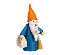 German incense smoker house gnome, height 16 cm / 6 inch, original Erzgebirge...