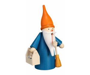 German incense smoker house gnome, height 16 cm / 6 inch, original Erzgebirge...
