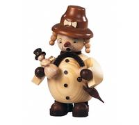 German incense smoker Snowman, female, height 14 cm / 6 inch, original Erzgeb...