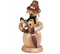 German incense smoker Snowman, female, height 23 cm / 9 inch, original Erzgeb...
