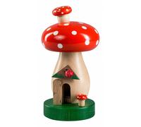 German incense smoker toadstool, height 14 cm / 6 inch, original Erzgebirge b...