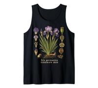 German Iris Botanical Anatomy Vintage Floral Study Tank Top