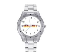 German Letter Flag Business Stainless Watch Fashion Designer Wristwatch Easy Reader Analog Watches Gifts for Men