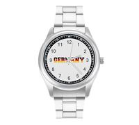 German Letter Flag Simple Stainless Watch Fashion Designer Wristwatch Easy Reader Analog Watches Gifts for Men