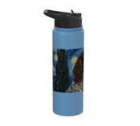 German Longhaired Pointer Dog Van Gogh Starry Night Stainless Steel Insulated Water Bottle