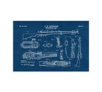 German M1 Garand Sniper Rifle Art Poster from World War II Poster Vintage Art, Wall Canvas, Decoration Aesthetic, Living Room, Kids Room Dormitory, Cafe, Bathroom, Suitable for Bedroom, Gym, Cool Clas
