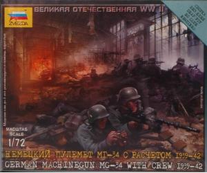 German machinegun with crew 1939-42 plastic kit 1:72 model ZVEZDA