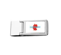 German map EU Berlin Art Deco Fashion Slim Money Clip Stainless Holder Pocket Wallet