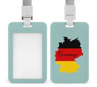 German Map Flag ID Badge Holder Name Card Holders Photocard Case with Lanyard for Teacher Nurse Office