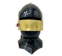 German Medieval Sallet Helmet Polished Steel with Bevor | Replica Historical Reenactment Accessories | Gothic Helmet for Halloween
