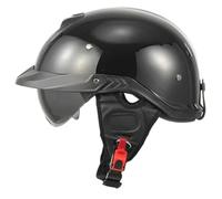 German Motorcycle Half Helmet Half Shell Helmet ECE Certified Open Motorcycle Helmet Chopper Helmet Retro Jet Helmet, Scooter Helmet, Cruiser Light Motorcycle with Visor E,XXXL=63-64CM